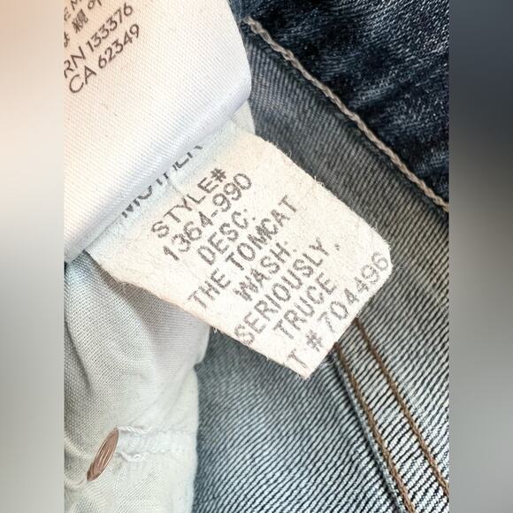 Mother Superior The Tomcat Seriously Truce blue Jeans Straight Leg distressed 25 - Picture 13 of 13